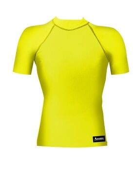 Unisex Aeroskin Neon Yellow Short Sleeve Rash Guard